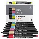 Winsor & Newton ProMarker fırça seti, 6 sayılı, orta tonlar