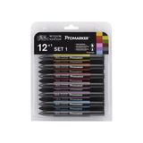 Winsor & Newton Promarker Kalem Seti 12 Renk Set 1 Yüksek Kalite Sanatsal Malzemeler