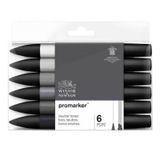 Winsor Newton Promarker Nötür Tonlar Seti 6 Renk Grafik Kalemi