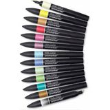 Winsor & Newton ProMarker Set 12 Renkli Kalemler 2 Adet Yüksek Kalite Sanat Malzemesi