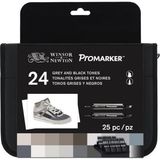 Winsor & Newton ProMarker Siyah Gri Set 24'lü Sanat Kalemleri Grafik Tasarım İçin