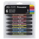 Winsor Newton Promarker Ten Renkleri Seti 6 Renk Grafik Kalemi