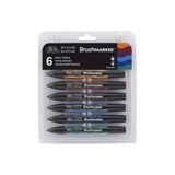 Winsor&Newton Brush Marker, Zengin Tonlar Seti (6 renk)