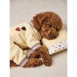 Winter Hearts Köpek Uyku Takımı | Pamuklu Penye Köpek Tulumu Ve Mini Yastık | Küçük Irklar İçin | Tüy Dökülmesini Azaltır