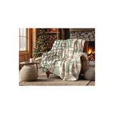 Winterfell Yün Kadife Ekose Çift Taraflı Tv Battaniyesi Green Forrest 140x190