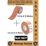 Wintoup #ağrıbandı Hızlı Etki Bel Bacak Kol Boyun Sırt Omuz Kalça Kas Spor Ağrı Bandı 5 Metre Ten Ikili Set - Standart - Çok Renkli
