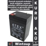 Wintoup #akü Sağlam Kuru Bakımsız Şarj Edilebilir Işıldak Oyuncak Araba Güç Kaynağı Akü 6V 4A 10.5X7X4.5 cm - Tek Ebat - Çok Renkli