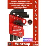 Wintoup #alyanseti Profesyonel Çelik Allen Takımı El Aletleri Sağlam L Tipi 120 mm 10 Parça Alyan Seti Siyah - Tek Ebat - Çok Renkli