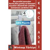 Wintoup #askı Montajsız Çok Amaçlı Küçük Eşya Havlu Çanta Mutfak Banyo Abs Sert Plastik Kanca Askı 4 Adet - Çok Renkli