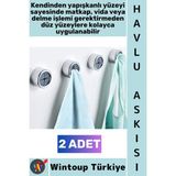 Wintoup #askı Montajsız Kendinden Yapışkanlı Kaydırmaz Mutfak Banyo Balkon Bez Lif Küçük Aksesuar Krom Kaplama Şık Estetik Pratik Tak Çıkar Havlu Askısı 2 Adet - Çok Renkli