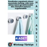 Wintoup #askı Montajsız Kendinden Yapışkanlı Kaydırmaz Mutfak Banyo Balkon Bez Lif Küçük Aksesuar Krom Kaplama Şık Estetik Pratik Tak Çıkar Havlu Askısı 4 Adet - Çok Renkli