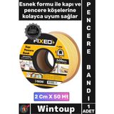 Wintoup #bant Izolasyon Fitili Yalıtım Süngeri Yapışkanlı Şık Beyaz Renk Kapı Pencere Bandı 2 cm x 50 Metre - Çok Renkli - Tek Ebat