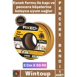 Wintoup #bant Izolasyon Fitili Yalıtım Süngeri Yapışkanlı Şık Kahverengi Kapı Pencere Bandı 2 cm x 50 Metre - Çok Renkli - Tek Ebat