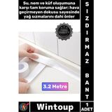 Wintoup #bant Pe Malzeme Mutfak Banyo Kenar Köşe Izolasyon Sızdırmazlık Koruyucu Şık Güçlü Su Sızdırmaz Bant - Beyaz - 3.2 Metre