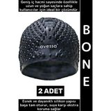 Wintoup #bone Esnek Yumuşak Silikon Havuz Deniz Yüzme Kulağa Su Geçirmez Büyük Beden Saç Bonesi 2 Adet - Standart - Çok Renkli