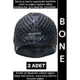 Wintoup #Bone Esnek Yumuşak Silikon Havuz Deniz Yüzme Kulağa Su Geçirmez Büyük Beden Saç Bonesi 2 Adet