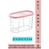 Wintoup Dayanıklı Sert Plastik Hijyenik Tazelik Sağlayan Hava Geçirmez Kapak Kedi Köpek Mama Kabı 4 Litre - Şeffaf