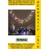 Wintoup Dekoratif Aydınlatma Ev Vitrin Organizasyon Süsleme Çok Şık Estetik Damla Uçlu 100 LED Işık 10 Metre - 1 - 10 W - RGB