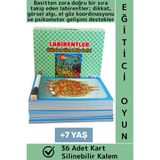 Wintoup Eğlenceli Dikkat Görsel Algı Koordinasyon Psikomotor Silinebilir Kalemli Oyun Labirentler 36 Kart - 1 Adet