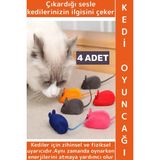 Wintoup Evcil Hayvan Pet Enerji Atma Zihinsel Uyarı Ilgi Çekici Sesli Sevimli Kedi Eğitim Oyun Faresi 4 Adet - Çok Renkli