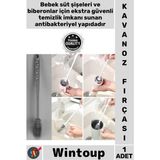 Wintoup #fırça 360 Derece Biberon Dar Ağızlı Bardak Termos Esnek Silikon Uzun Saplı Kavanoz Yıkama Fırçası - Tek Ebat