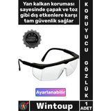 Wintoup #gözlük Iş Güvenliği Koruyucu Lens Ergonomik Tam Korumalı Şeffaf Ayarlı Çapak Laboratuvar Gözlüğü - Tek Ebat - Çok Renkli