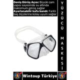 Wintoup #gözlük Konforlu Sızdırmaz Buğu Önleyici Temperli Cam Ayarlanabilir Deniz Dalış Yüzücü Maskesi Siyah - Standart - Çok Renkli