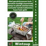 Wintoup #ızgara Kamp Piknik Mangal Taşınabilir Paslanmaz Çelik Şık Katlanabilir Kömür Izgara 86 × 20 × 33 cm