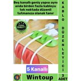 Wintoup #kablotutucu Silikon Yapışkanlı Masaüstü Kablo Düzenleyici Klips Seti Kablo Tutucu 5 Kanallı 3 Adet - Çok Renkli