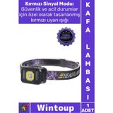 Wintoup #kafalambası Güçlü Powerled Smd Dış Mekan Av Kamp Fener Pratik Sensörlü Sinyalli Şarjlı Kafa Lambası - Tek Ebat - Çok Renkli