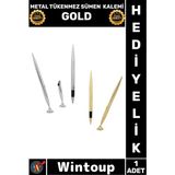 Wintoup #kalem Lüks Ofis Aksesuarı Masaüstü Şık Tasarım Modern Sağlam Metal Tükenmez Sümen Kalemi Gold - Çok Renkli - Tek Ebat - Tükenmez Kalem