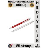 Wintoup #kalem Lüks Ofis Hediyelik Çok Şık Ergonomik Dayanıklı Okul Imza Tasarım Metal Tükenmez Kalem Gümüş - Çok Renkli - Tek Ebat