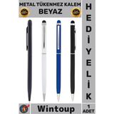 Wintoup #kalem Lüks Şık Dokunmatik Tablet Telefon Kurumsal Hediye Metal Tükenmez Touchpen Kalem Beyaz - Çok Renkli - Tek Ebat - Tükenmez Kalem