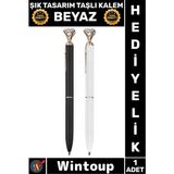 Wintoup #kalem Özel Üretim Sevgili Babalar Öğretmenler Günü Hediye Şık Ofis Tasarım Kristal Aksesuar Prestij Kaliteli Lüks Taşlı Kalem Beyaz - Çok Renkli - Tek Ebat
