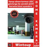Wintoup #kamera Güvenlik Sistemi Gerçekçi Görünüm Hareket Sensörlü Kırmızı LED Işıklı Caydırıcı Dome Kamera - 1