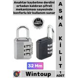 Wintoup #Kilit Güvenli Paslanmaz Çelik Çinko Alaşım Dayanıklı 3 Haneli Kombinasyon Şifreli Asma Kilit 32 Mm