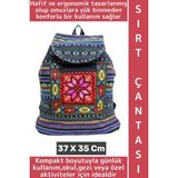 Wintoup Konforlu Gündelik Okul Gezi Çok Şık Kilim Tasarımlı Hafif Kadın Erkek Sırt Çantası 37 x 35 cm - Çok Renkli