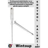 Wintoup #kontrolkalemi Profesyonel Dayanıklı Tadilat Voltaj Test Ölçüm Cihazı Düz Uçlu Kontrol Kalemi 190 mm - Çok Renkli - Tek Ebat