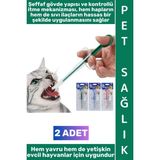 Wintoup #köpeksağlık Evcil Hayvan Yıkanabilir Hafif Kompakt Yavru Yetişkin Kedi Köpek Sıvı Tablet Mama Takviyesi Şeffaf Gövde Kontrollü Itme Mekanizması Hap Yutturma Aparatı 2 Adet - Çok Renkli