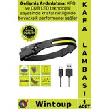 Wintoup #lamba Güçlü Xpg 5 Aydınlatma Modlu Cob LED Sensörlü USB Şarj Edilebilir Dahili Pilli Kafa Lambası - Tek Ebat - Çok Renkli