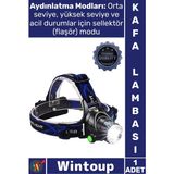 Wintoup #lamba Tx6 LED 300 Metre Metal Av Kamp Feneri 800 Lümen Profesyonel Şık T6 Şarj Zoomlu Kafa Lambası - Tek Ebat - Çok Renkli
