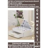 Wintoup Makyaj Yüzük Kolye Küpe Düzenleyici Çok Şık Bölmeli Çekmeceli Aynalı Takı Organizeri - Çok Renkli