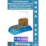 Wintoup #mamakabı Kedi Köpek Otomatik Akıllı Hazne Plastik Büyük Boy Kaliteli Hazneli Su Mama Kabı 1.75 Litre - Tek Ebat