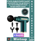 Wintoup #masajtabancası Etkili Derin Doku Fizik Tedavi Profesyonel Sporcu Darbeli 4 Başlıklı Masaj Tabancası - Çok Renkli
