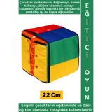 Wintoup Okul Öncesi Çocuk Gelişim Özel Gereksinimli Birey Bağlama Ilikleme Fermuar Eğitici Beceri Küpü 22 cm