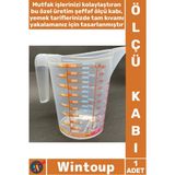 Wintoup #ölçükabı Premium Şeffaf Plastik Sağlıklı Mutfak Gereçleri Pratik Un Şeker Sıvı Toz Bakliyat Çoklu Hassas Ölçüm Özel Ölçü Kabı 1 Litre - Çok Renkli