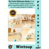 Wintoup #oyun Otomatik Akıllı Hareketli Sessiz Zıplayan USB Şarjlı Interaktif Kedi Köpek Şarjlı Oyun Topu - Tek Ebat
