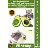 Wintoup #oyuncak Diş Temizleme Stres Azaltıcı Doğal Catnip Etkileşimli Eğitici Avokado Kedi Nanesi Oyun Topu - Tek Ebat