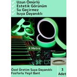 Wintoup Özel Üretim Karanlıkta Işık Veren Yansıyan 4 Mtr Fosforlu Yeşil Şerit Yapışkanlı Reflektör Bant 3 Ad