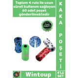 Wintoup #poşet Sızdırmaz Dayanıklı Rulo Yedek Dışkı Toplama Poşeti Renkli Set Sağlam Köpek Kaka Poşeti 4'lü - Tek Ebat